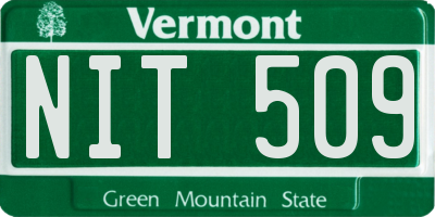 VT license plate NIT509