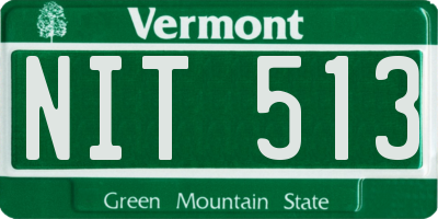 VT license plate NIT513