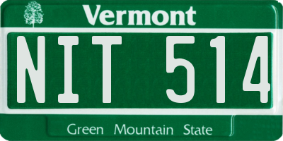 VT license plate NIT514