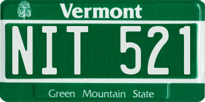 VT license plate NIT521