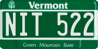 VT license plate NIT522