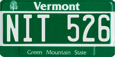 VT license plate NIT526