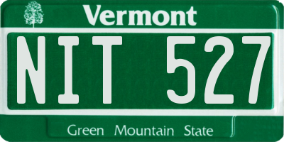 VT license plate NIT527