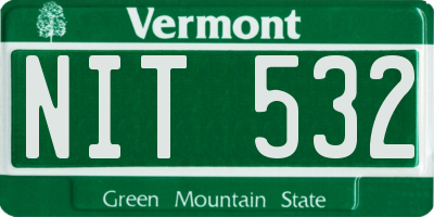 VT license plate NIT532