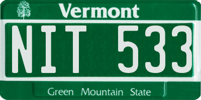 VT license plate NIT533
