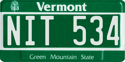VT license plate NIT534