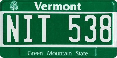 VT license plate NIT538