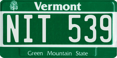 VT license plate NIT539