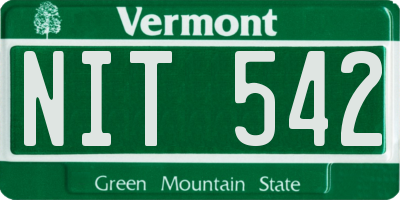 VT license plate NIT542
