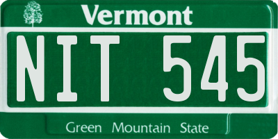 VT license plate NIT545