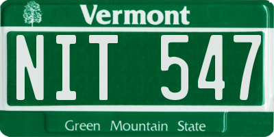 VT license plate NIT547