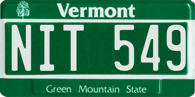VT license plate NIT549