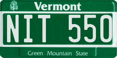 VT license plate NIT550