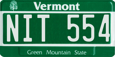 VT license plate NIT554