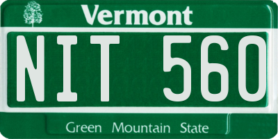 VT license plate NIT560