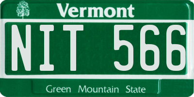 VT license plate NIT566