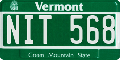 VT license plate NIT568