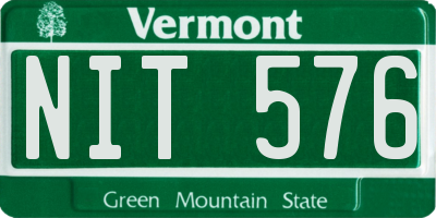 VT license plate NIT576