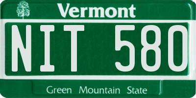 VT license plate NIT580