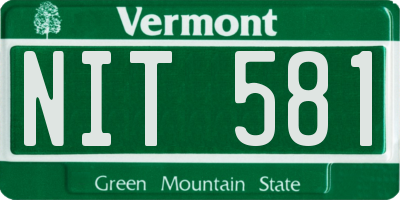 VT license plate NIT581