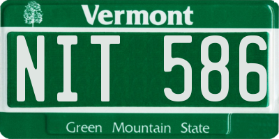 VT license plate NIT586