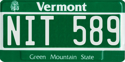 VT license plate NIT589