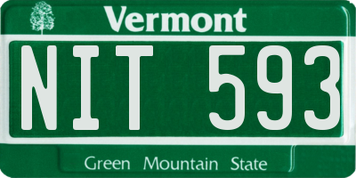 VT license plate NIT593