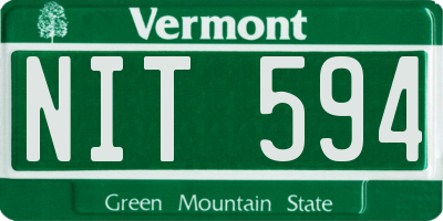 VT license plate NIT594