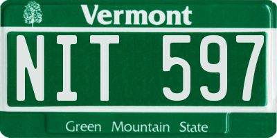 VT license plate NIT597