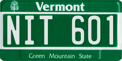 VT license plate NIT601