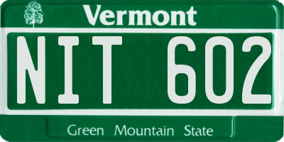 VT license plate NIT602