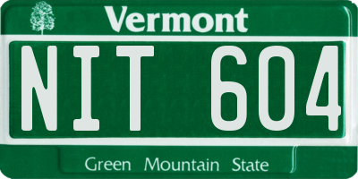 VT license plate NIT604