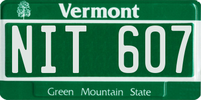 VT license plate NIT607