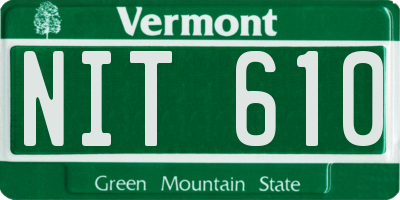 VT license plate NIT610