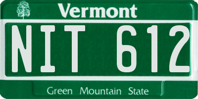 VT license plate NIT612