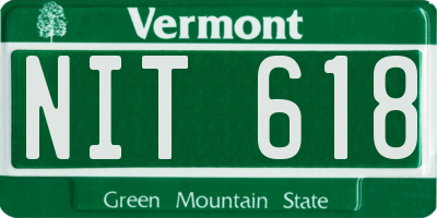 VT license plate NIT618