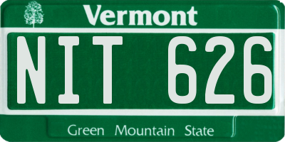 VT license plate NIT626