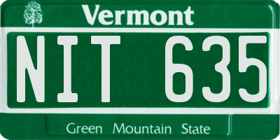 VT license plate NIT635