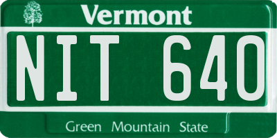 VT license plate NIT640
