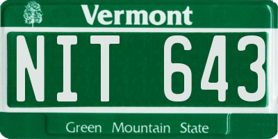 VT license plate NIT643