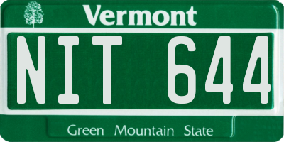 VT license plate NIT644