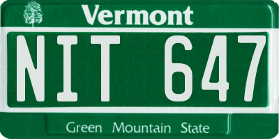 VT license plate NIT647