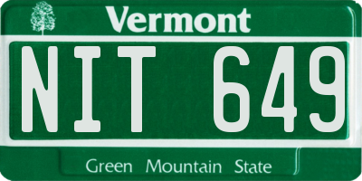 VT license plate NIT649