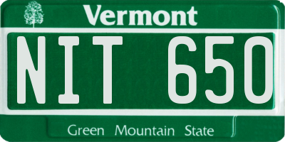 VT license plate NIT650