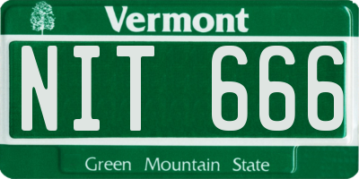 VT license plate NIT666