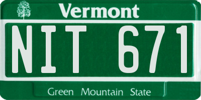 VT license plate NIT671