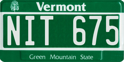 VT license plate NIT675