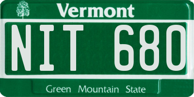 VT license plate NIT680