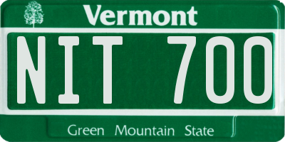 VT license plate NIT700