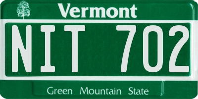 VT license plate NIT702